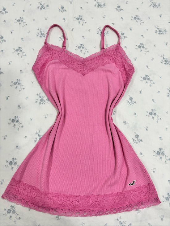 Hollister Tops - y2k-coquette style Hollister Co. Pink Lace-Trim Cami